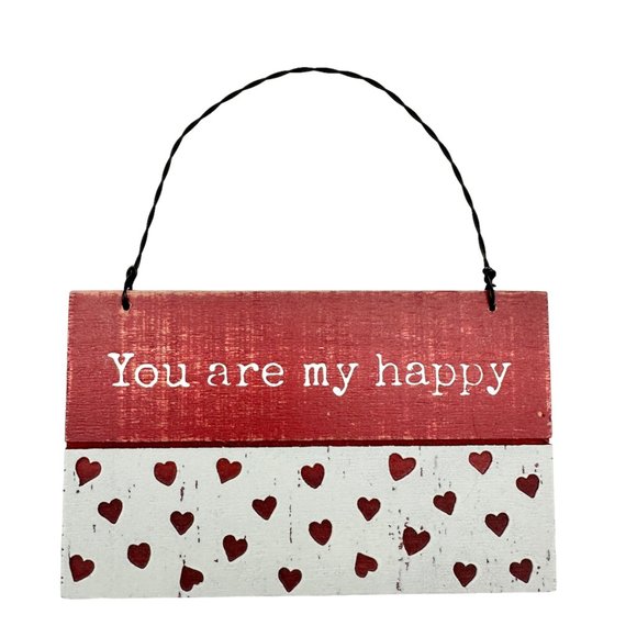 Primitives By Kathy Set of 4 Valentines Ornaments Love Wooden Hanging Sign 5x3 - Picture 4 of 10